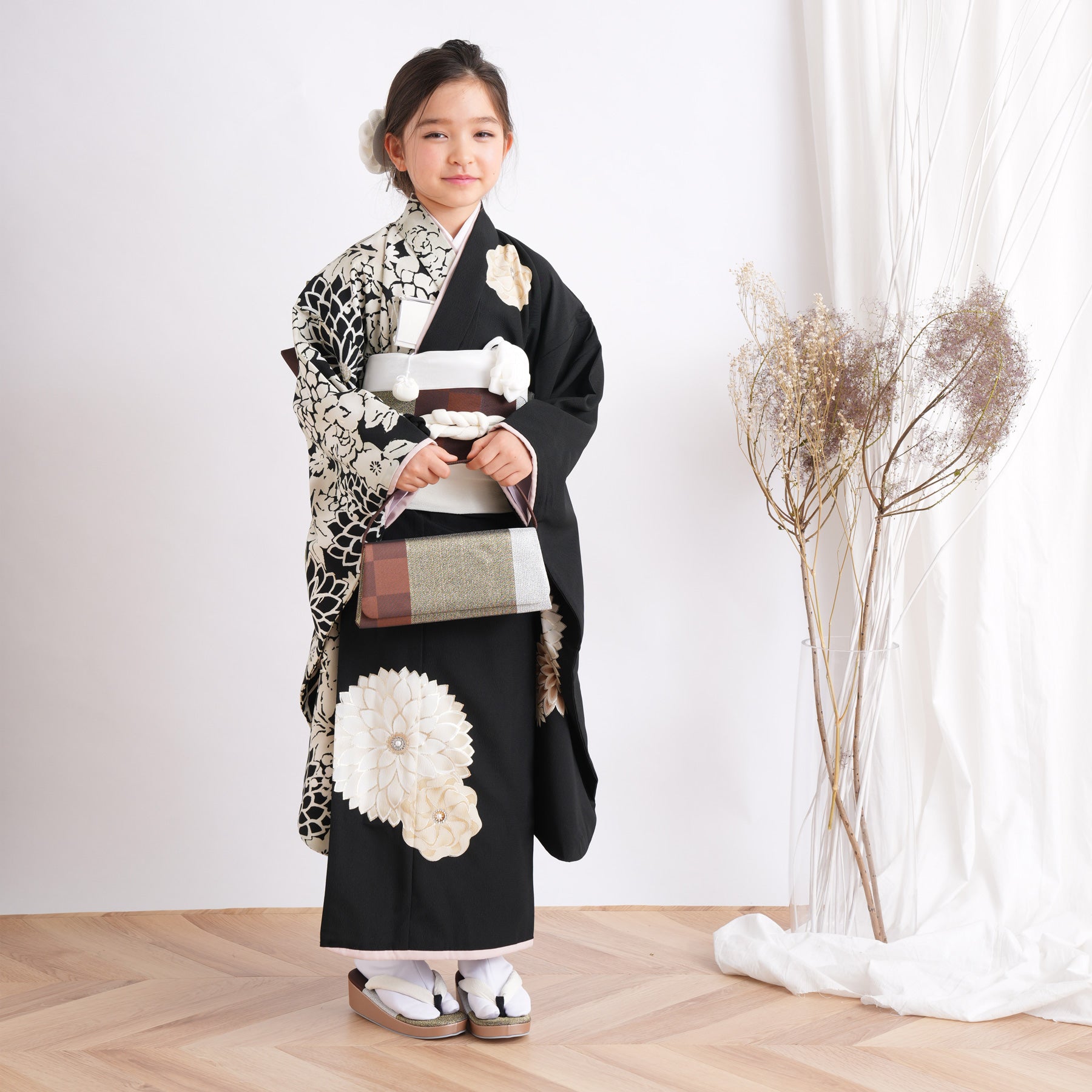 七五三　7歳　ジャパンスタイル　着物　セット　女の子 *b45七五三セット