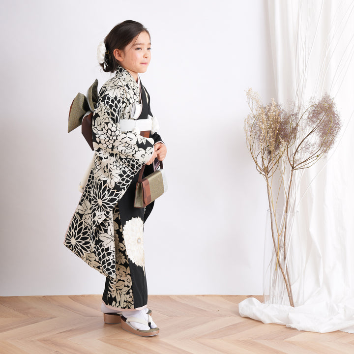 ジャパンスタイル 7歳帯 ゴールド 七五三 帯 7歳 ブランド 作り帯