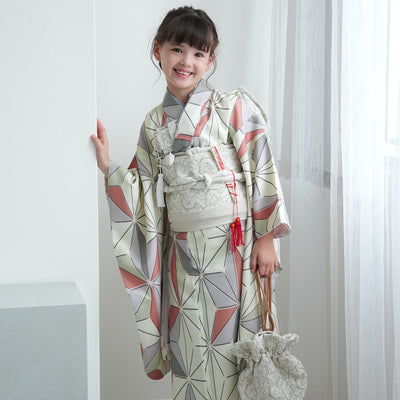 【レンタル】七五三 7歳 着物 女の子 ひよこ商店 作り帯 子供 kids 四つ身 お祝い着 往復送料無料 （1409603000）