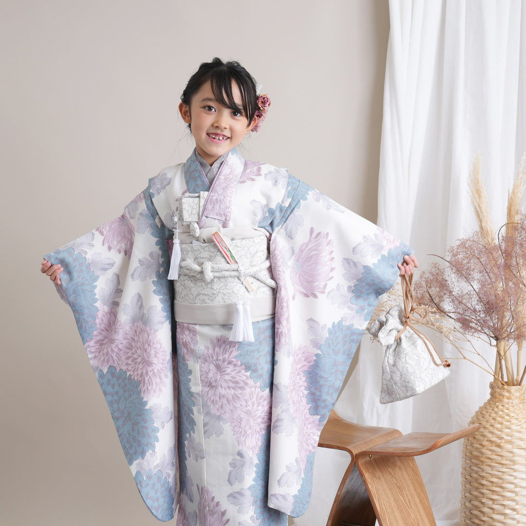 七五三3歳　お着物一式まとめセット　作り帯 七五三 着物 3歳 13点 セット 作り帯 はこせこセット 帯揚げ
