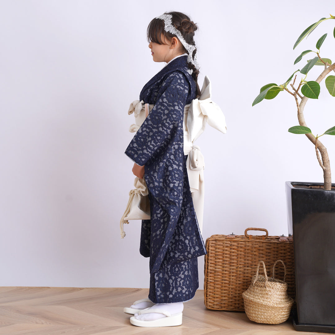 utatane 七五三着物 レンタル】七五三 7歳 着物 女の子 utatane レース 作り帯 子供 kids