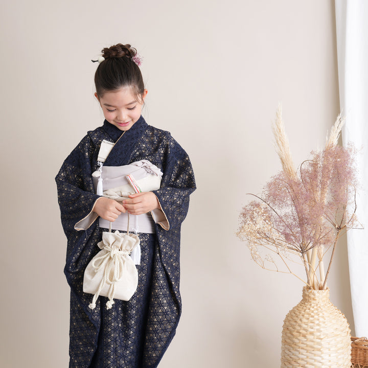 レンタル】七五三 7歳 着物 女の子 utatane レース 作り帯 子供