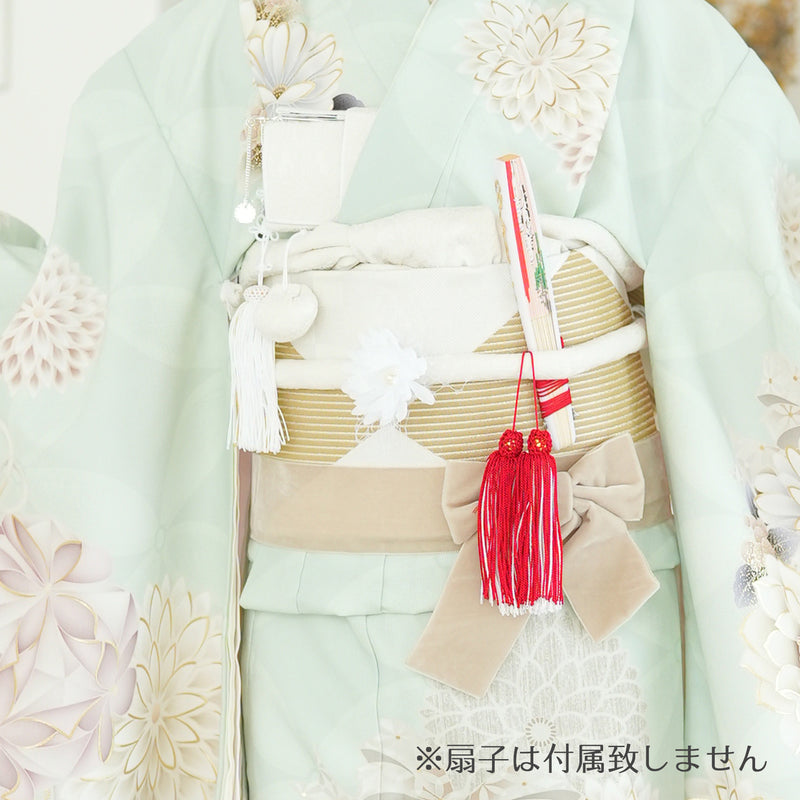 【レンタル】七五三 7歳 女の子 JAPAN STYLE ジャパンスタイル 着物 日本製作り帯 子供 kids 四つ身 お祝い着 往復送料無料 （1409607100）