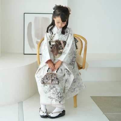 【レンタル】七五三 7歳 女の子 JILLSTUART ジルスチュアート 着物 日本製 作り帯 子供 kids 四つ身 お祝い着 往復送料無料 （1409607300）
