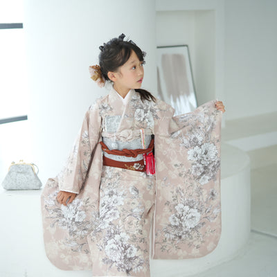 【レンタル】七五三 7歳 女の子 JILLSTUART ジルスチュアート 着物 日本製 作り帯 子供 kids 四つ身 お祝い着 往復送料無料 （1409607400）