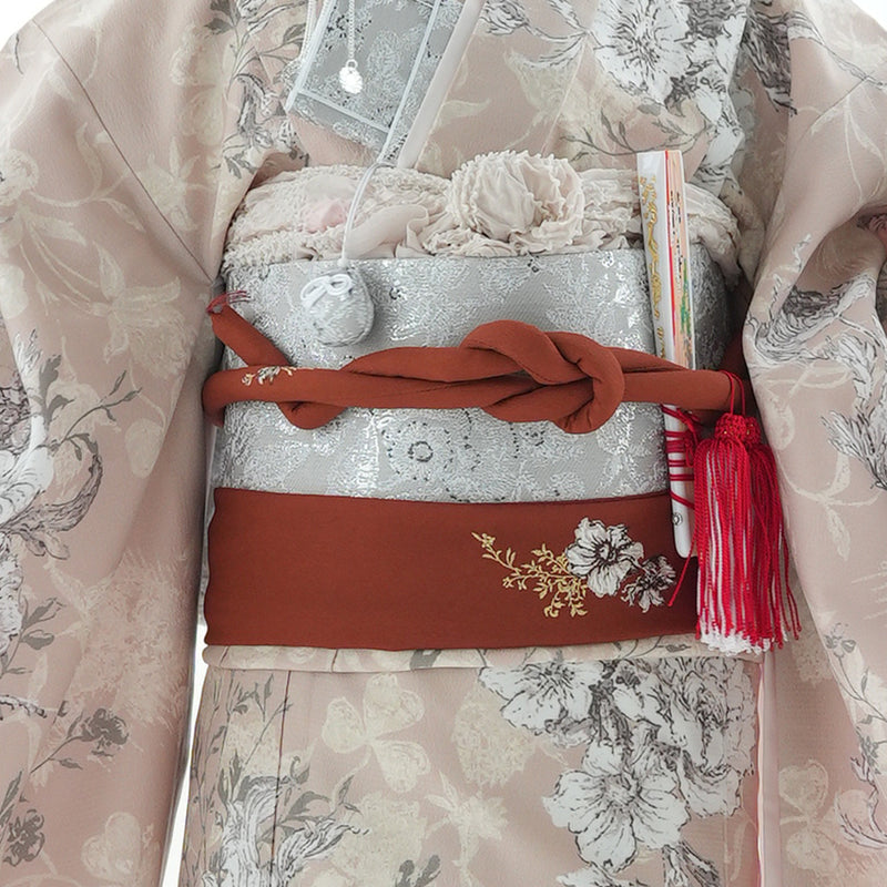 【レンタル】七五三 7歳 女の子 JILLSTUART ジルスチュアート 着物 日本製 作り帯 子供 kids 四つ身 お祝い着 往復送料無料 （1409607400）