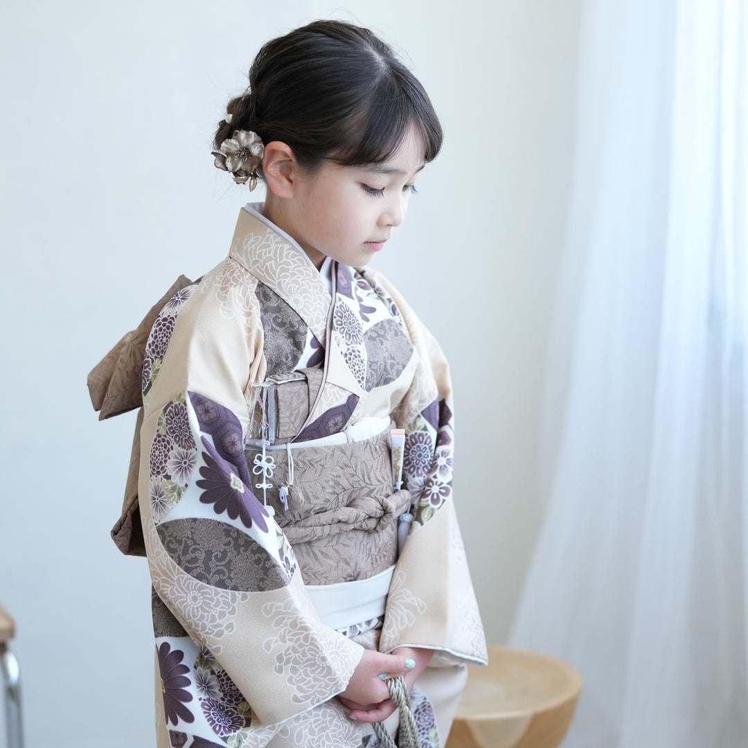 レンタル】七五三 7歳 女の子 ひよこ商店 着物 日本製作り帯
