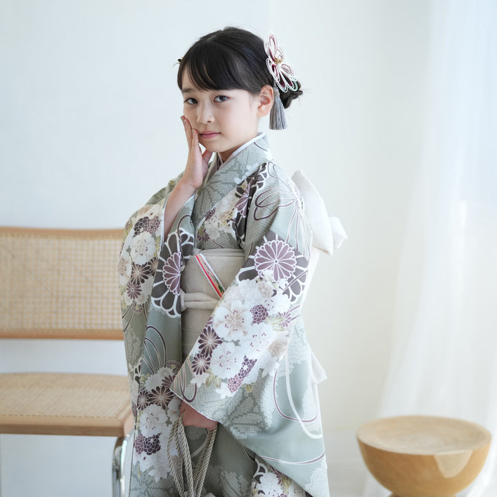レンタル】七五三 7歳 女の子 ひよこ商店 着物 日本製作り帯 子供 kids