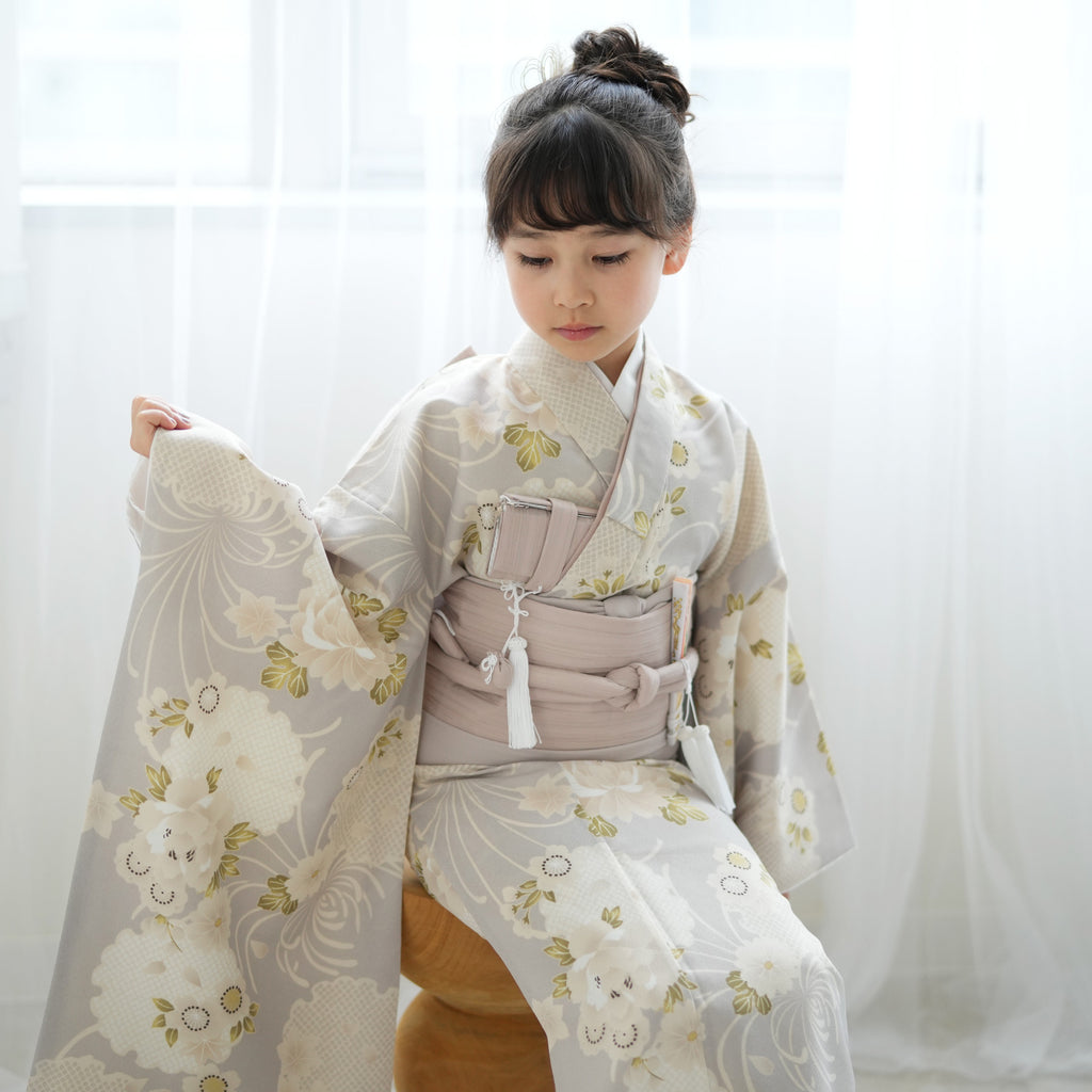 【レンタル】七五三 7歳 女の子 ひよこ商店 着物 日本製作り帯 子供