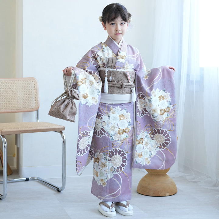 レンタル】七五三 7歳 女の子 ひよこ商店 着物 日本製作り帯 子供 kids