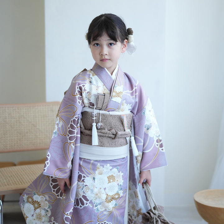 セット　七五三 7歳 女の子 ひよこ商店 utatane 翌日発送 レンタル】七五三 7歳 女の子 ひよこ商店 着物 日本製作り帯 子供 kids