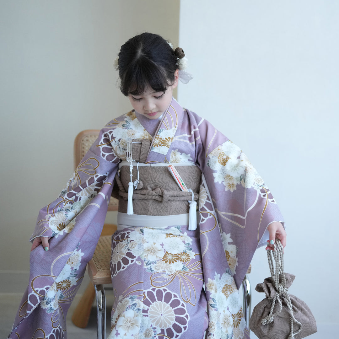 レンタル】七五三 7歳 女の子 ひよこ商店 着物 日本製作り帯 子供 kids
