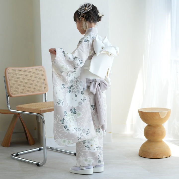 ひよこ商店　七五三　女の子　着物　振袖 レンタル】七五三 7歳 女の子 ひよこ商店 着物 日本製作り帯