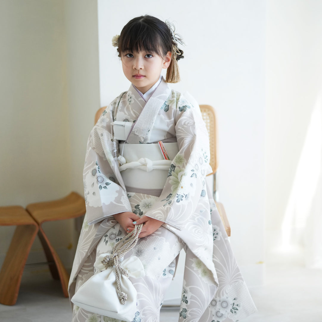 七五三　7歳　お参り用着物　16点フルセット　点♡クリーニング済み　美品 七五三 着物 7歳 16点 フルセット 購入 トータル 着物セット