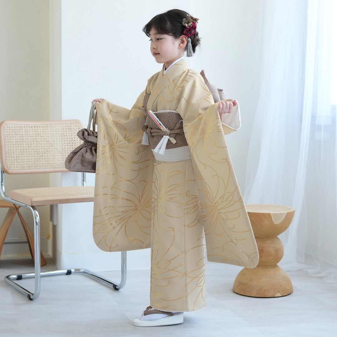 レンタル】七五三 7歳 女の子 ひよこ商店 着物 日本製作り帯 子供 kids
