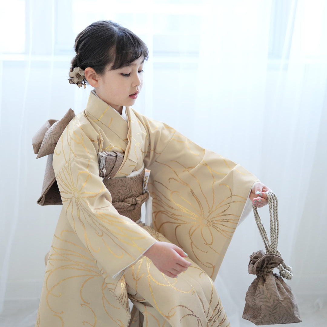 レンタル】七五三 7歳 女の子 ひよこ商店 着物 日本製作り帯 子供 kids