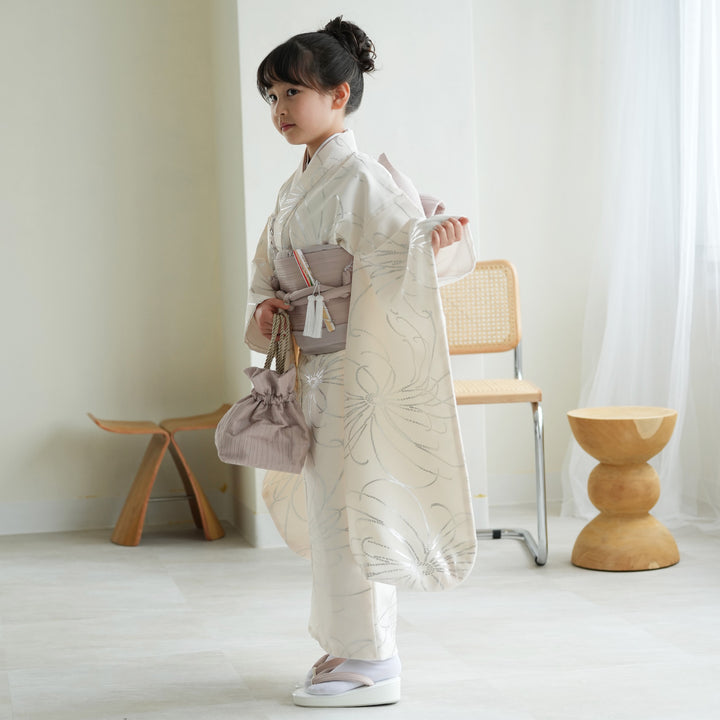 七五三　三歳用お着物 七五三 着物 3歳 女の子 正絹 選べる全8柄 高級正絹被布セット