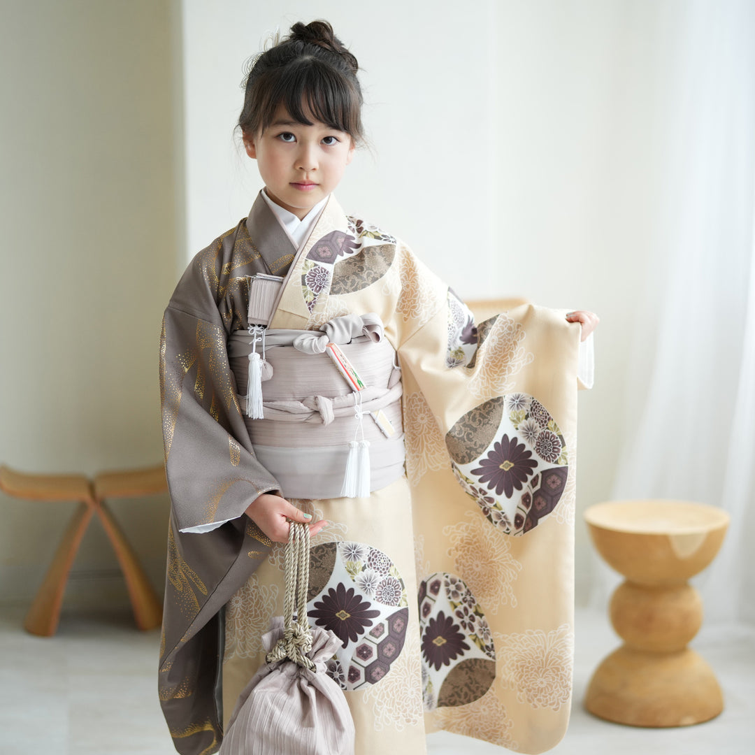 レンタル】七五三 7歳 女の子 ひよこ商店 着物 日本製作り帯