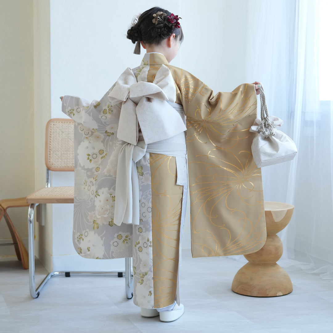 レンタル】七五三 7歳 女の子 ひよこ商店 着物 日本製作り帯