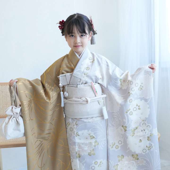 レンタル】七五三 7歳 女の子 ひよこ商店 着物 日本製作り帯 子供 kids