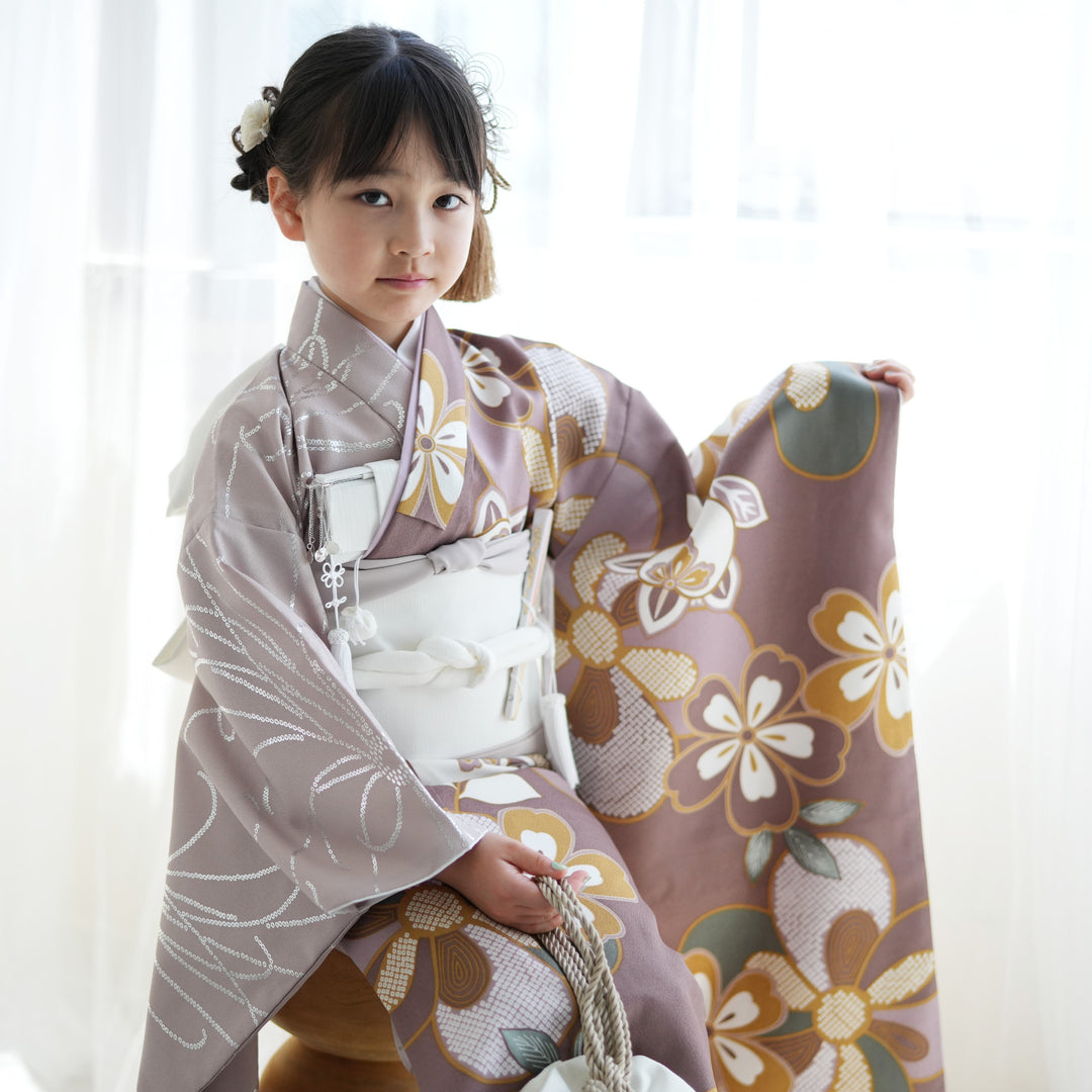 レンタル】七五三 7歳 女の子 ひよこ商店 着物 日本製作り帯 子供 kids