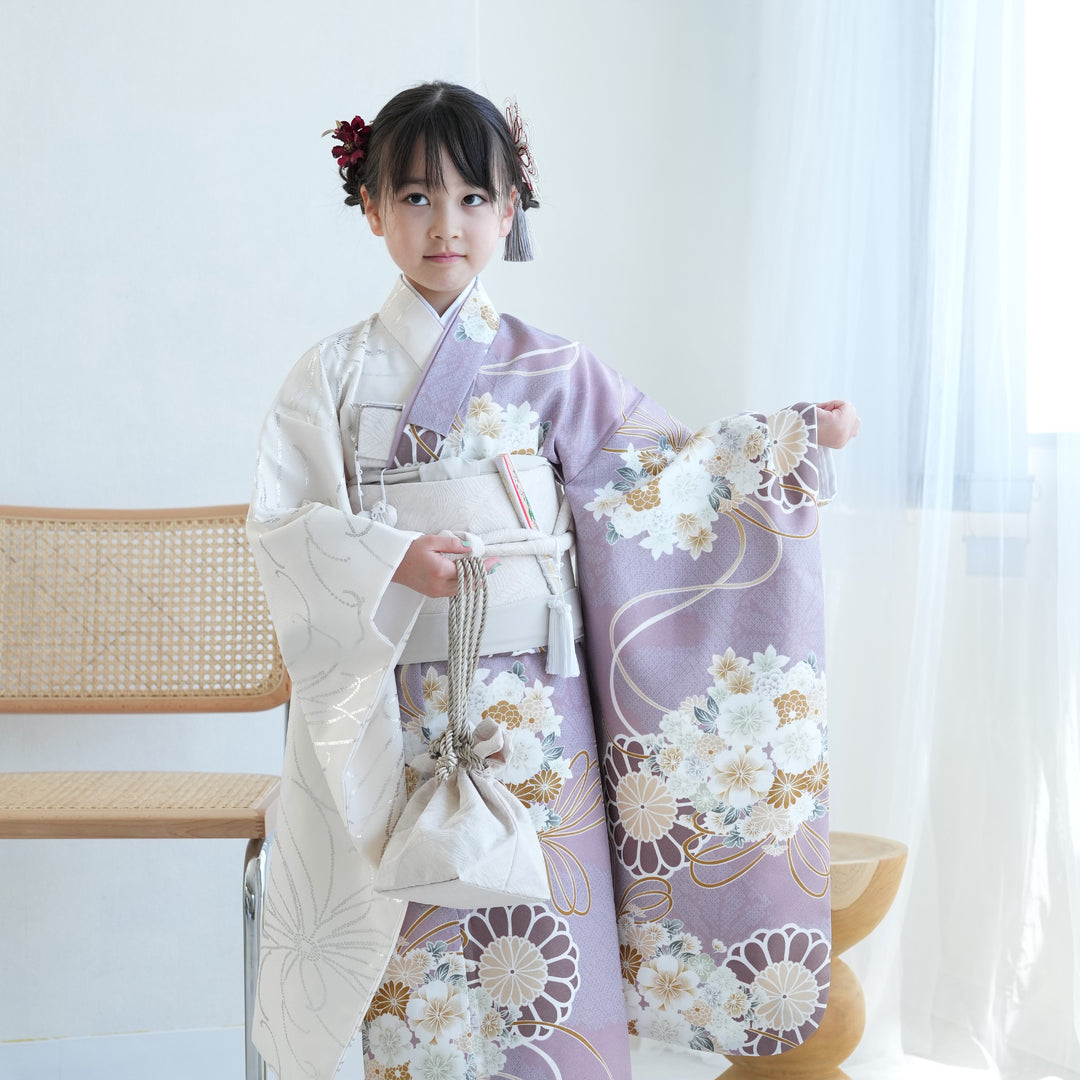 レンタル】七五三 7歳 女の子 ひよこ商店 着物 日本製作り帯 子供 kids
