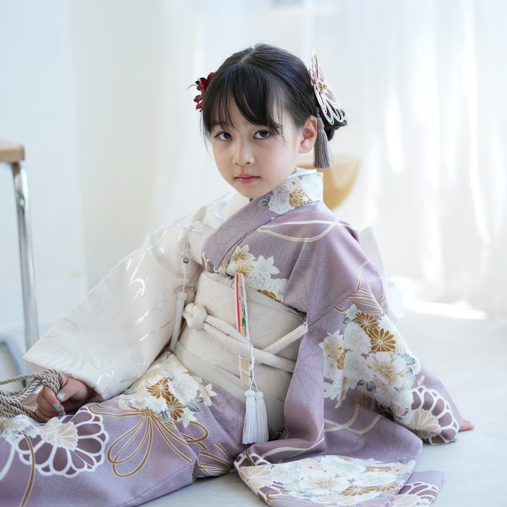 レンタル】七五三 7歳 女の子 ひよこ商店 着物 日本製作り帯 子供 kids