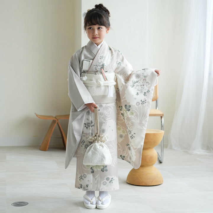 レンタル】七五三 7歳 女の子 ひよこ商店 着物 日本製作り帯