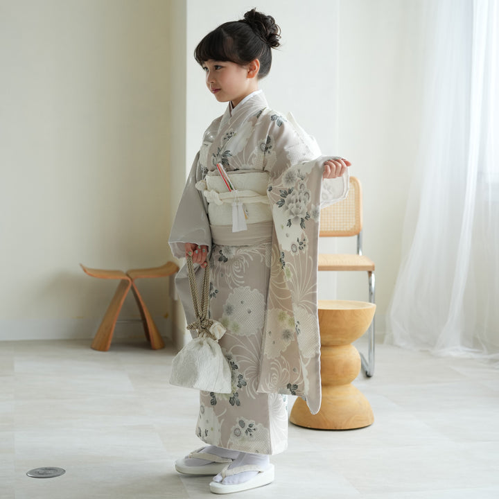 レンタル】七五三 7歳 女の子 ひよこ商店 着物 日本製作り帯 子供 kids