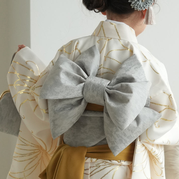 レンタル】七五三着物 7歳女の子 着物セット クリーム金彩・糸菊