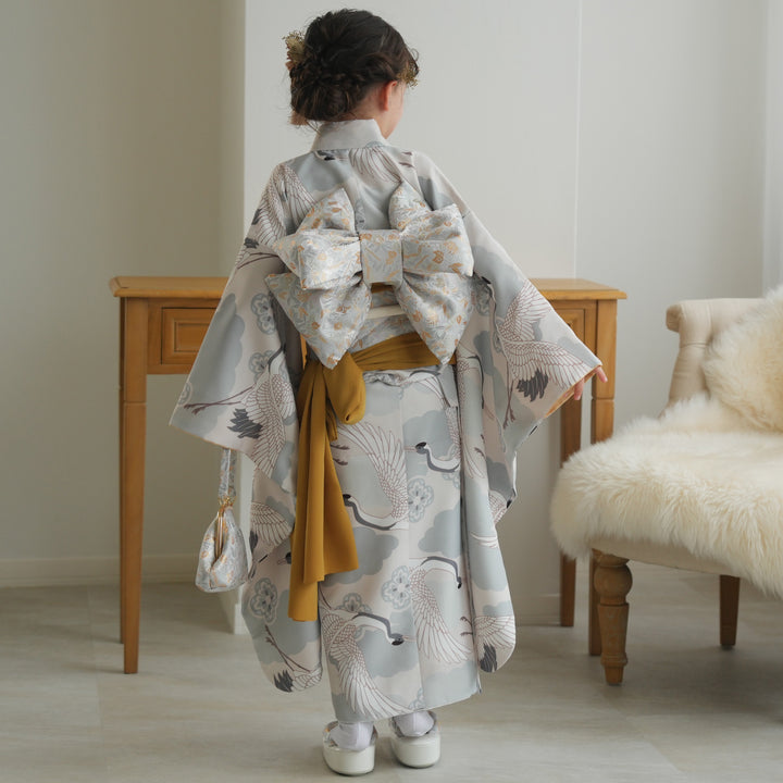 レンタル】七五三着物 7歳女の子 着物セット ミント吉祥鶴