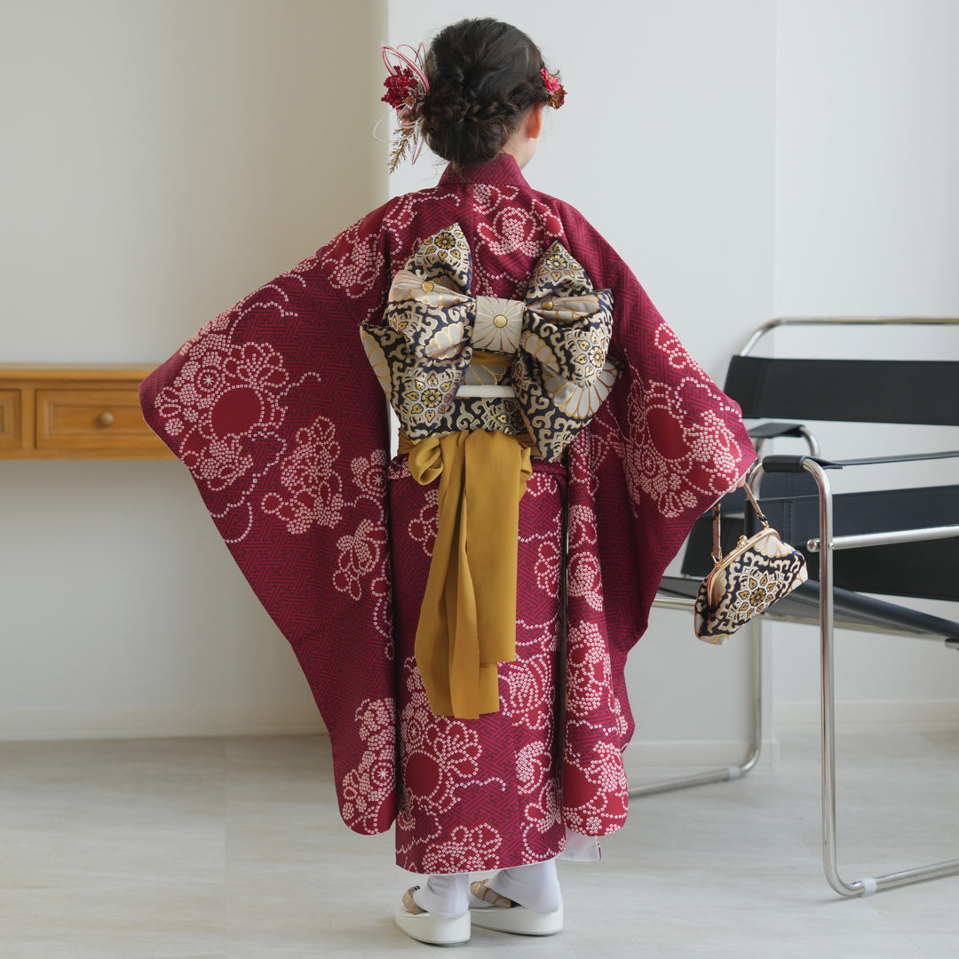 深緑鹿の子柄♡七五三　7歳　女の子　セット　一式　絞り風 深緑鹿の子柄♡七五三 7歳 女の子 セット 一式 絞り風 楽天市場
