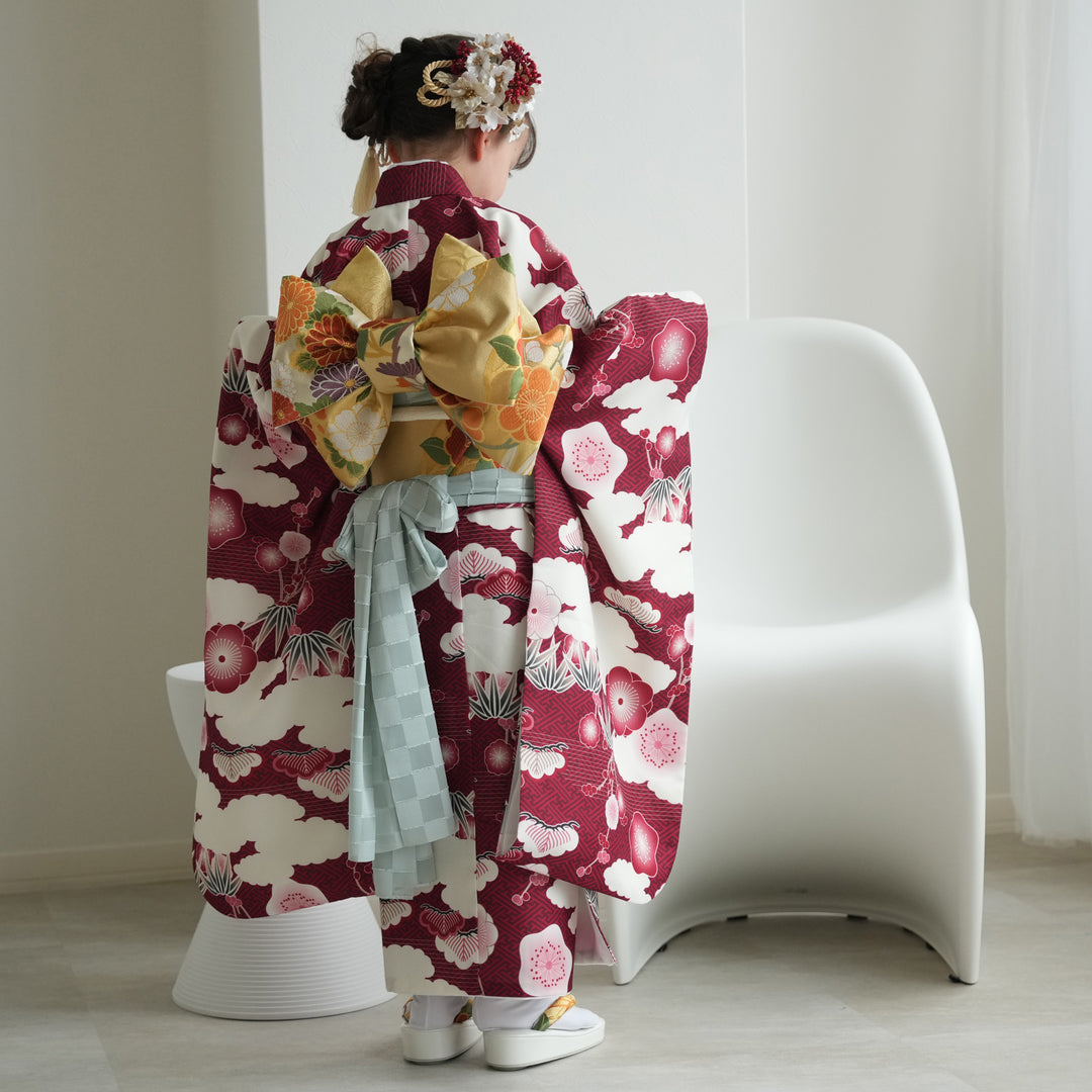 七五三 三歳 女児 被布コート 単品 正絹 総絞り 刺繍 ピンク NO36362