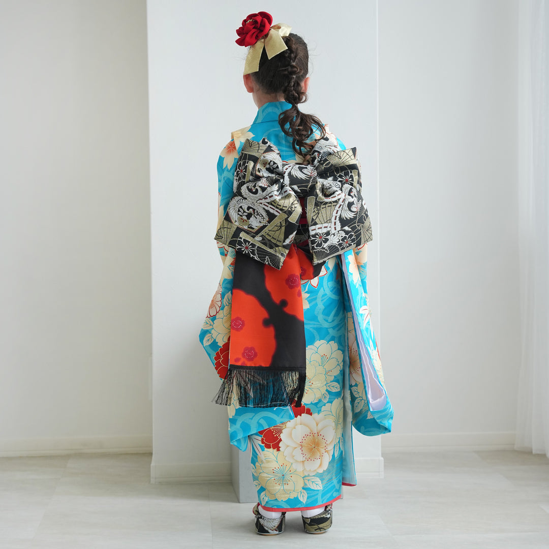 レンタル】七五三着物 7歳女の子 京舞 着物セット 四つ身 絵羽 色づく