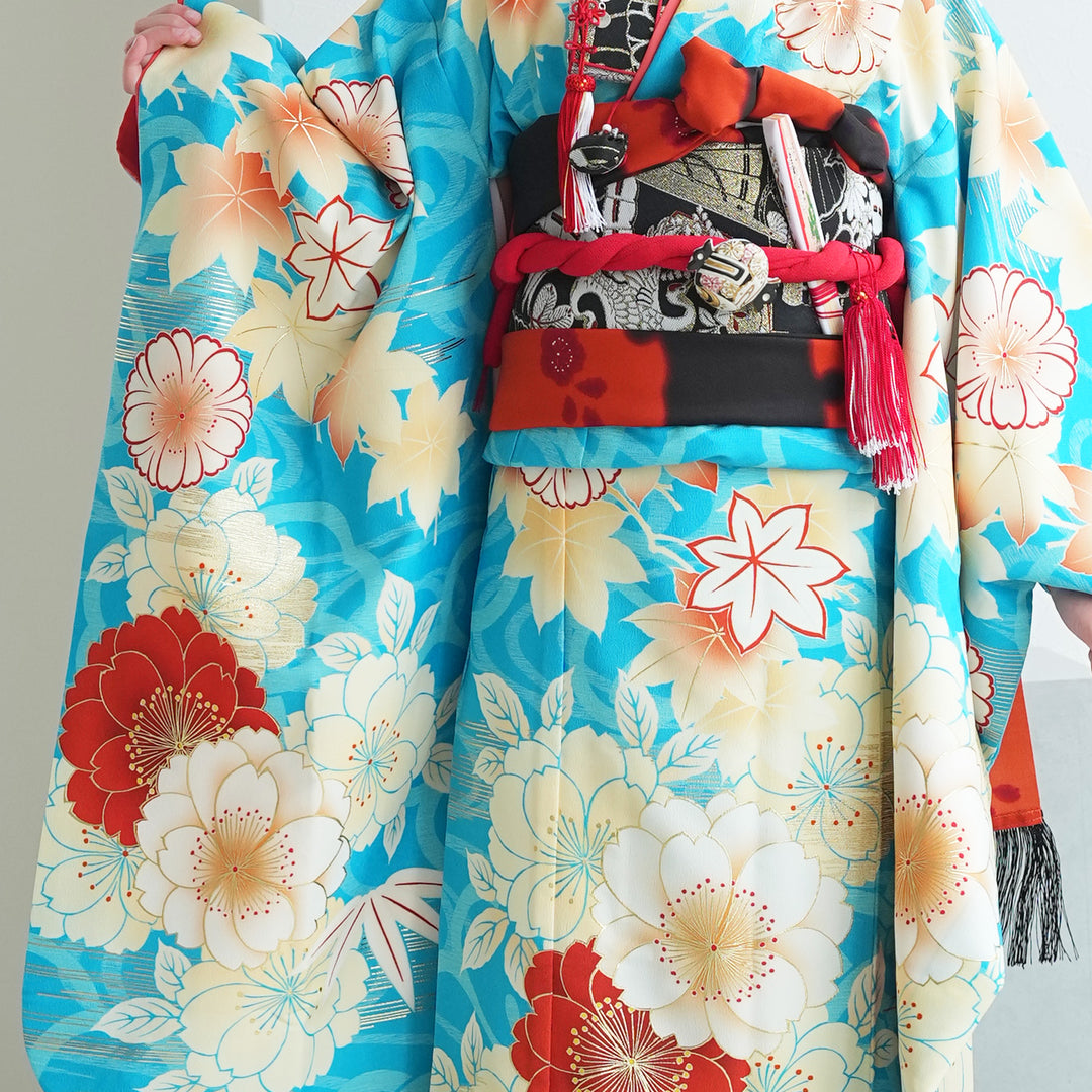 レンタル】七五三着物 7歳女の子 京舞 着物セット 四つ身 絵羽 色づく