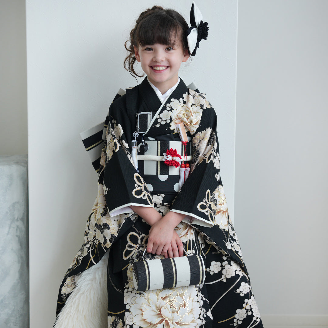 レンタル】七五三着物 7歳女の子 LOWRYS FARM 着物セット 四つ身 絵羽