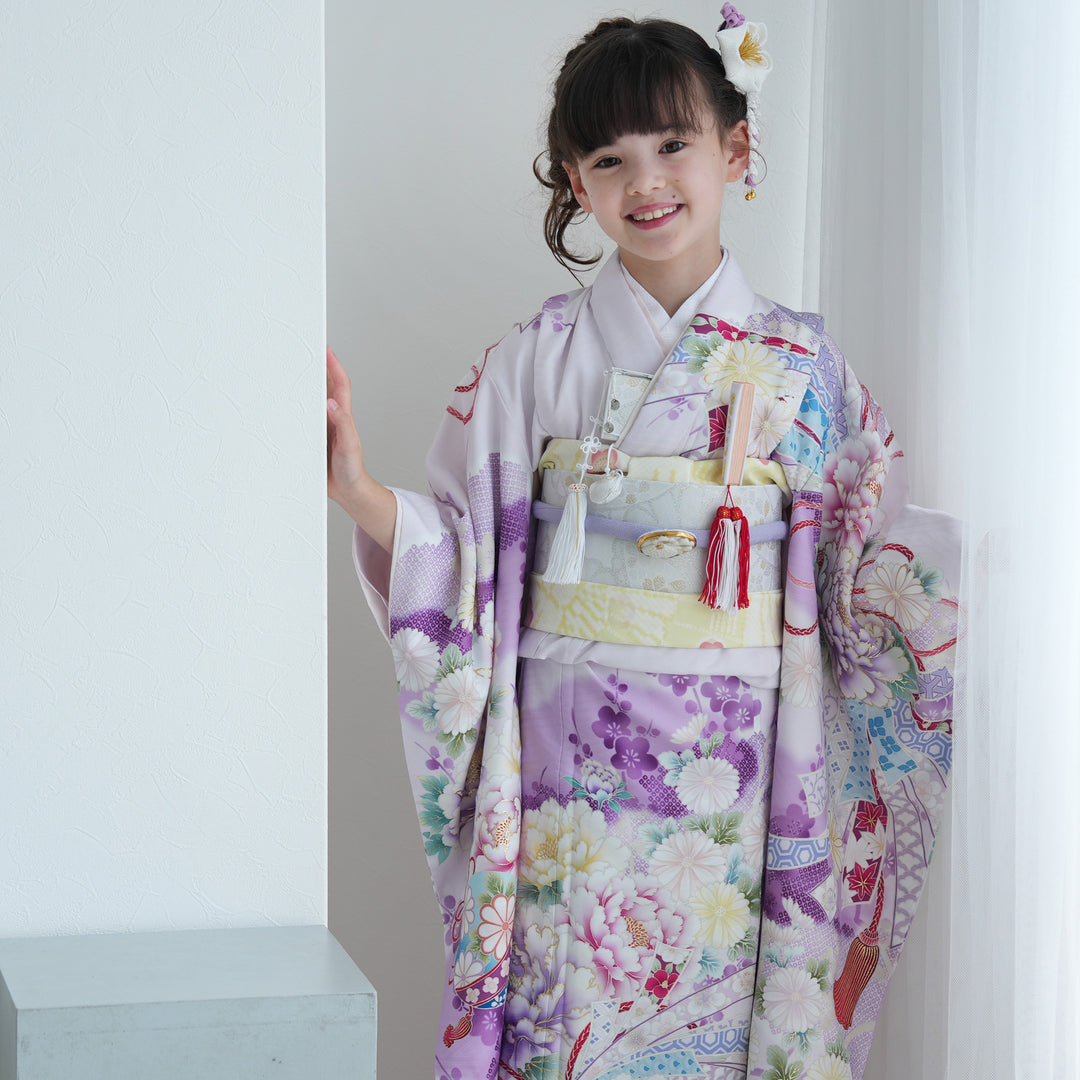 レンタル】七五三着物 7歳女の子 華徒然 着物セット 四つ身 絵羽 熨斗