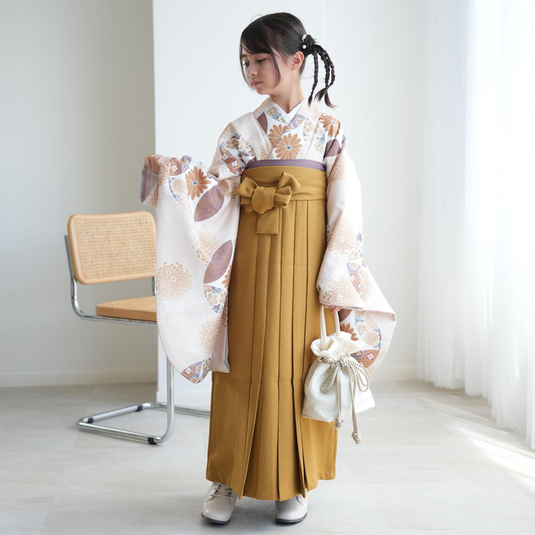 レンタル】ジュニア 袴 15点セット エクリュ七宝 小学生袴 袴