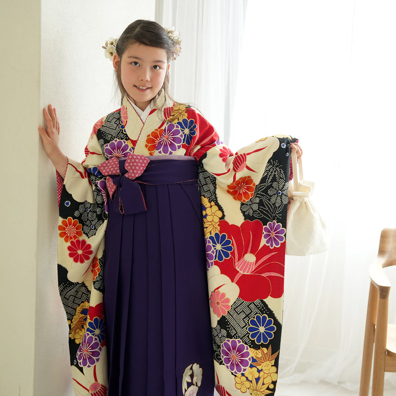 ジュニアサイズ 二尺袖 着物 と袴 フルセット レンタル 往復送料無料 ...