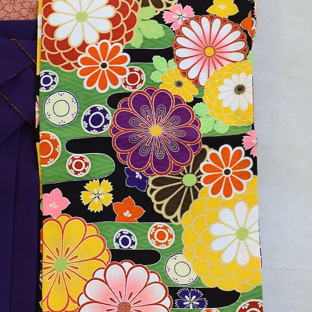 レンタル】袴 卒業式袴 15点セット 小学生 ジュニア 2尺袖着物 袴87cm