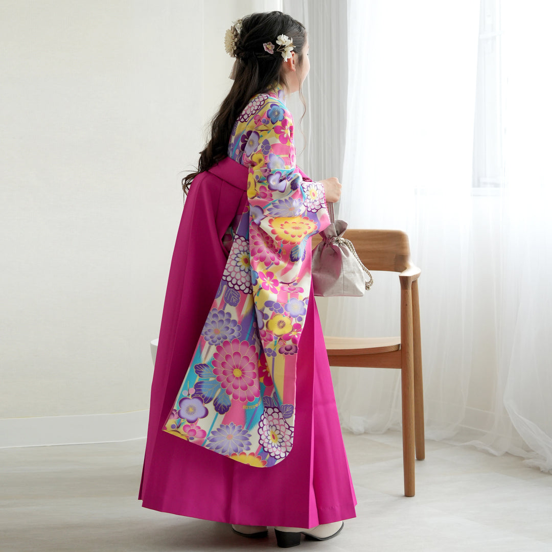 袴 レンタル 小学生 シスタージェニー SISTER JENNI ピンク 菊と牡丹 卒業式 女の子 ジュニア AG235 SISTER JENNI シスタージェニー 卒業式 二尺袖 ジュニア 着物 レンタル 袴 フルセット十三参り 貸衣装 小学生 最安値に挑戦矢絣  青 グレイ往復送料無料 | 京都きものレンタル