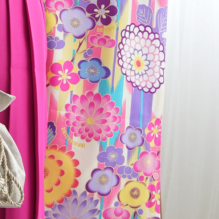 袴 レンタル 小学生 シスタージェニー SISTER JENNI ピンク 菊と牡丹 卒業式 女の子 ジュニア AG235 SISTER JENNI シスタージェニー 卒業式 二尺袖 ジュニア 着物 レンタル 袴 フルセット十三参り 貸衣装 小学生 最安値に挑戦矢絣  青 グレイ往復送料無料 | 京都きものレンタル