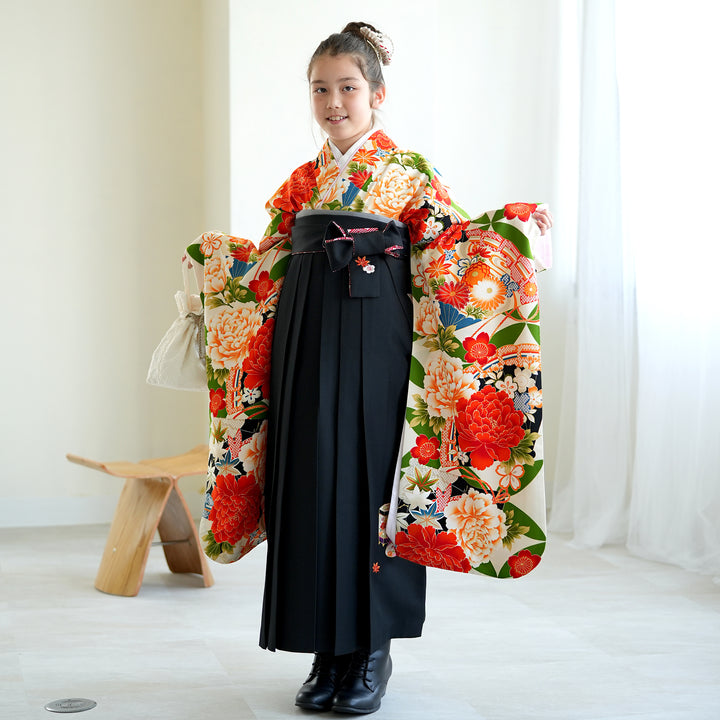 レンタル】袴 卒業式袴 15点セット 小学生 ジュニア 2尺袖着物