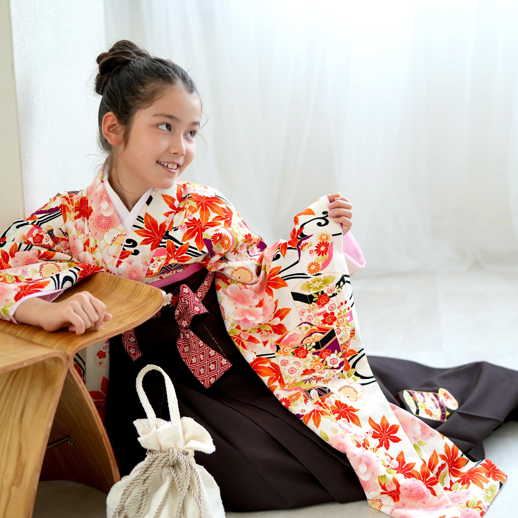 レンタル】袴 卒業式袴 15点セット 小学生 ジュニア 2尺袖着物 87cm 