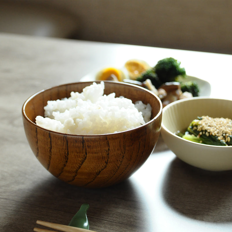 【フリーボウル すり漆（中）】お椀 ブラウン 漆塗装 木製食器【取り寄せ品】（2401600200）