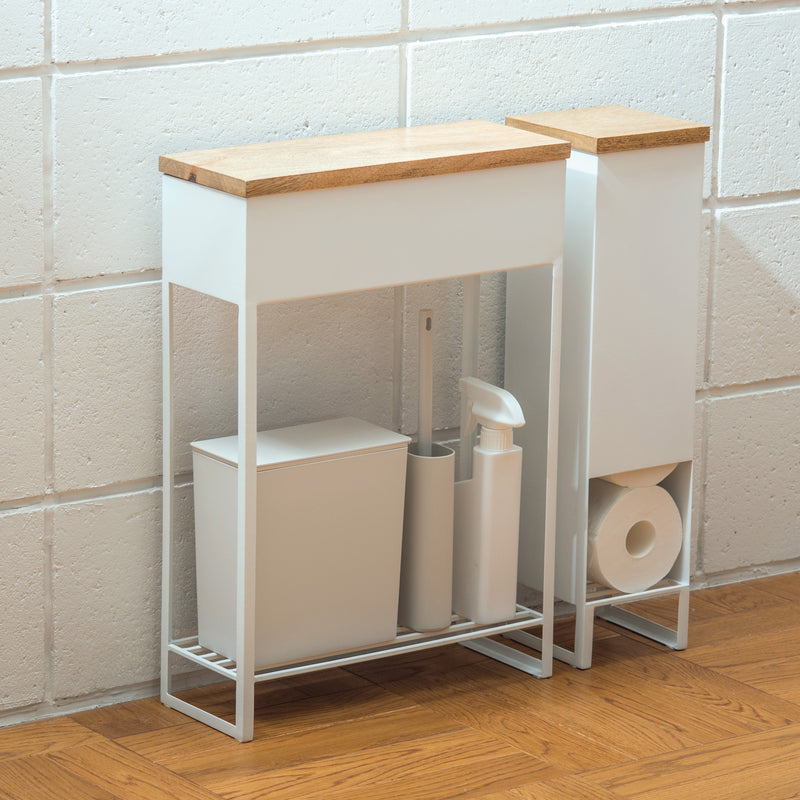 【ペーパーストッカー  ブラック　ホワイト】トイレットペーパー収納 収納ラック スリム アイアン 【取り寄せ品】（2499644501）