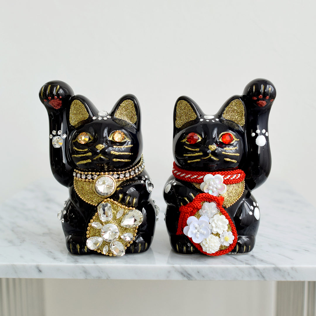招福　手ぬぐい　新品未使用　だるま　小槌　招き猫 ニコアンティーク×ご縁猫 招き猫 ねこ球代 手ぬぐい 2点セット