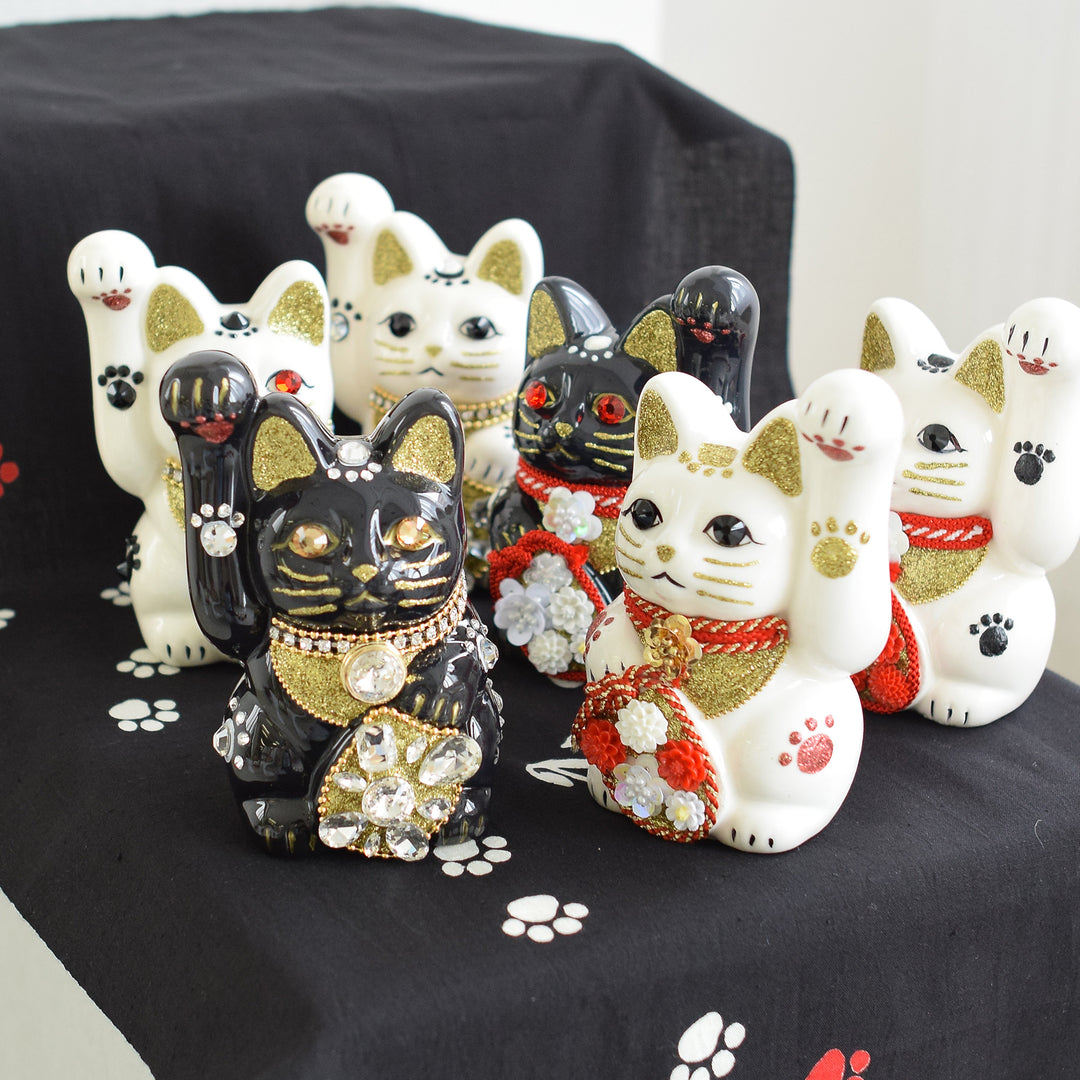 ニコアンティーク×ご縁猫 招き猫 ねこ球左衛門 手ぬぐい 2点セット】4
