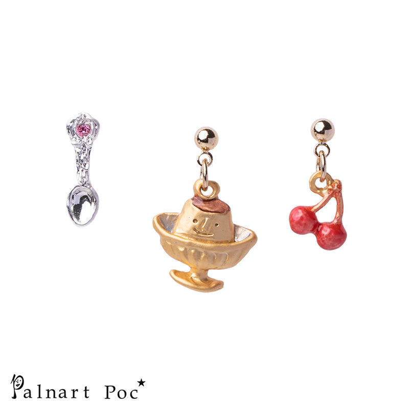 ピアス 両耳 Palnart Poc さくらんぼとプリン 日本製 ハンドメイド【取り寄せ品】（2503616100）