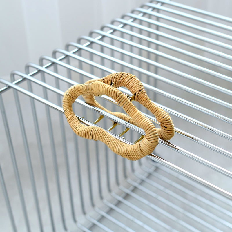 【籐クラウディヘアクリップ　バンスクリップ】単品 utatane ラタンウィッカー　籐編み 髪飾り 天然素材 ボヘミアン 浴衣や着物のヘアアレンジに（2510604800）